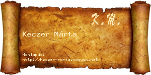 Keczer Márta névjegykártya