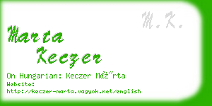 marta keczer business card